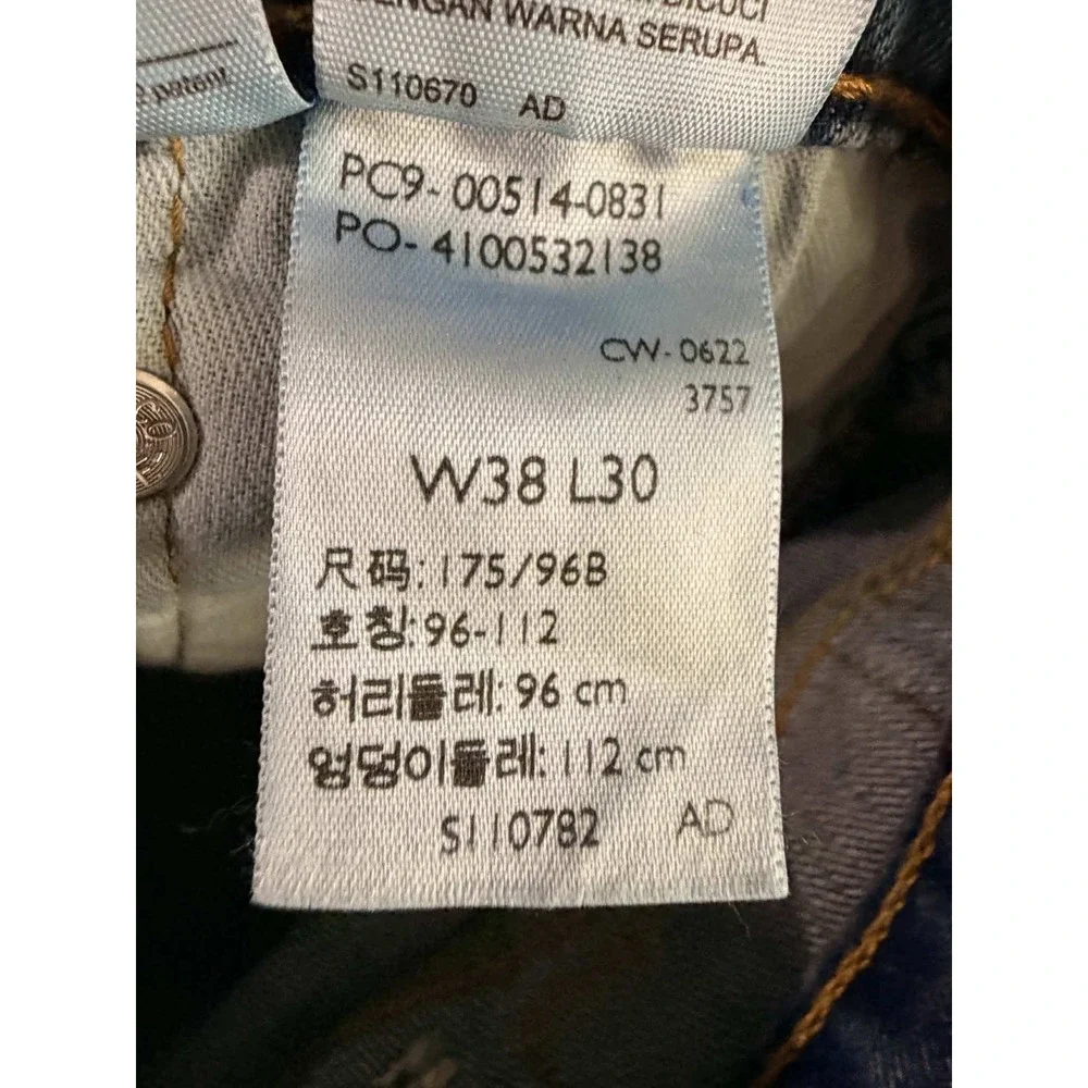 Levis Mens 38x30 Tagged Blue Jeans 514 Straight Fit Medium Wash Denim Pants